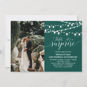 Emerald Green 20th Photo Wedding Anniversary Invitation