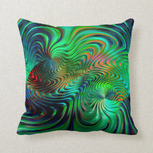 Emerald Green  Abstract Throw Pillow