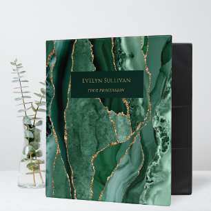 emerald green Agate Binder