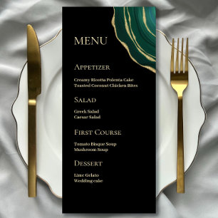Emerald green agate black  menu