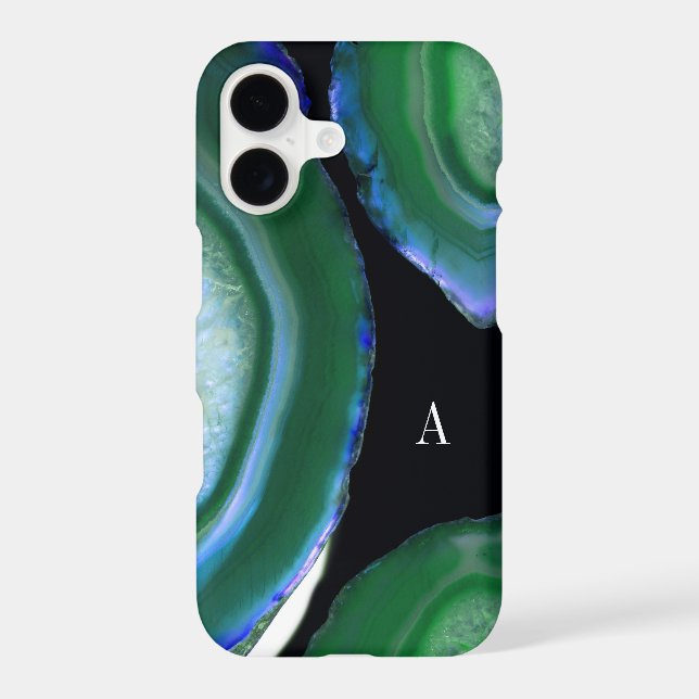 Emerald Green Agate Geode Monogram (Back)