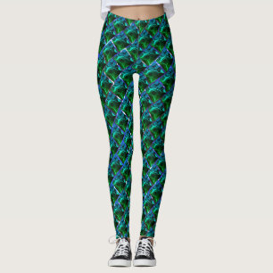 Emerald green and curves, under a flat grid? leggings