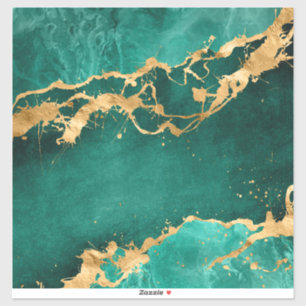 Emerald Green and Gold abstract