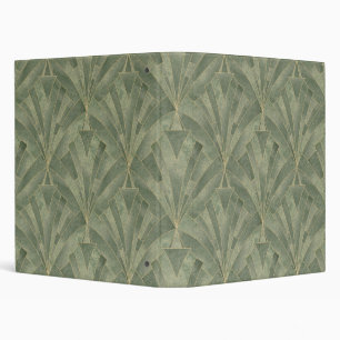 Emerald Green and Gold Art Deco Pattern Binder