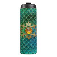 Emerald Green and Gold Gemstone Mermaid Scales