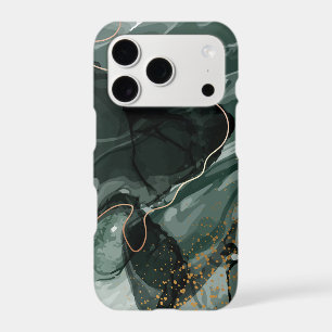 Emerald Green and Gold Marble, Marble Background