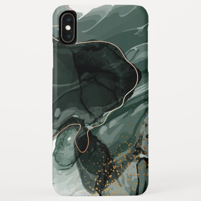 Emerald Green and Gold Marble, Marble Background Case-Mate iPhone Case (Back)