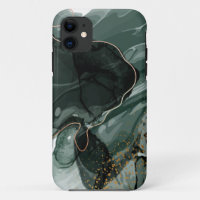 Emerald Green and Gold Marble, Marble Background