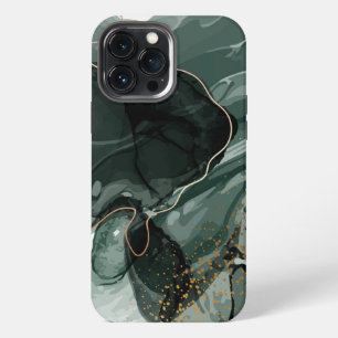 Emerald Green and Gold Marble, Marble Background iPhone 13 Pro Max Case
