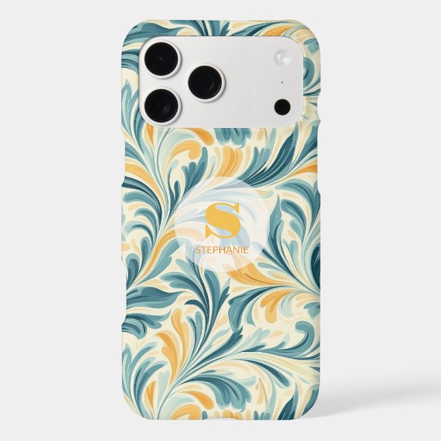 Emerald Green and Gold Paisley Leaf Pattern (Back)