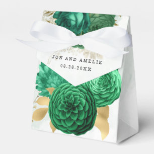 Emerald Green and Gold Shiny  Favor Box
