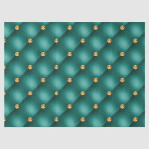Emerald Green and Gold Tufted Tissue Paper