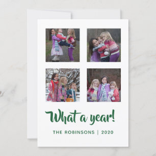 Emerald Green and Gold Velvet Damask Christmas Holiday Card