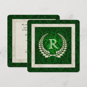 Emerald Green and Pearls wedding vow renewal Invitation