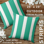 Emerald Green And White Bold Stripe  Outdoor Pillow<br><div class="desc">Add a classic look to your home decor with the awning striped throw pillows in emerald green and white.</div>