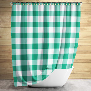 Emerald Green And White Checked Gingham Pattern