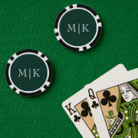Emerald Green and White | Modern Monogram