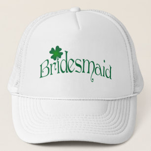 Emerald Green and White Shamrock Bridesmaid Cap