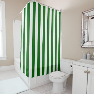 Emerald Green and White Vertical Stripes