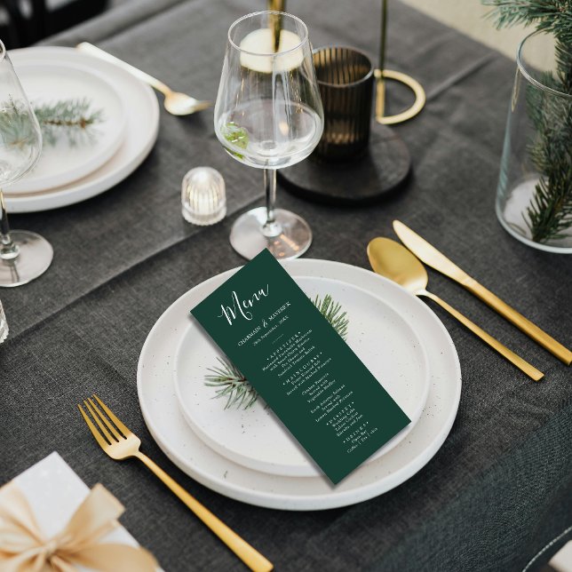 Emerald Green and White Wedding Menu (Creator Uploaded)