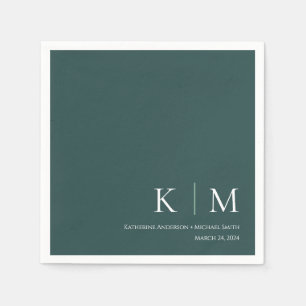Emerald Green and White-Wedding- Napkin