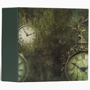 Emerald Green Antique Clockwork Aesthetic Binder