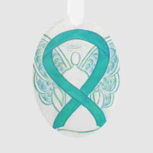 Emerald Green Awareness Ribbon Angel Ornament