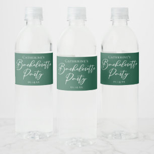 Emerald Green Bachelorette Party Personalized Water Bottle Label