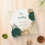 Emerald green beige gold botanical wedding binder<br><div class="desc">Beautiful fall wedding photo album featuring emerald green and beige gold flowers with green leaves . 
The gold glitter details are simulated.
FOR MORE MATCHING PRODUCTS click on the collection above or contact me</div>