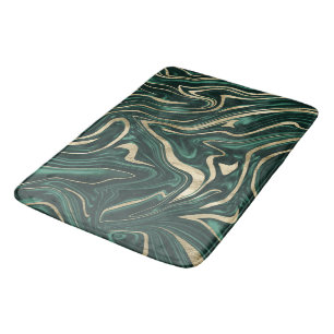 Emerald Green Black Gold Marble #1 #decor #art Bath Mat