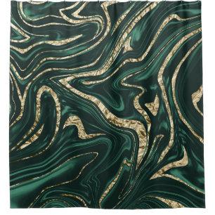 Emerald Green Black Gold Marble #2 (Faux Foil) 