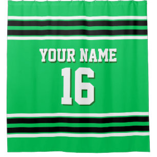Emerald Green Black White Stripes Sports Jersey