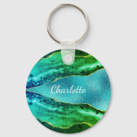 Emerald green blue agate marble name script 