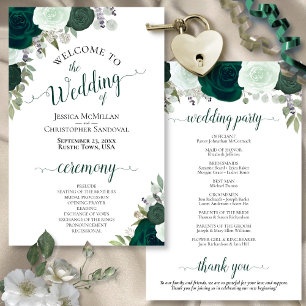 Emerald Green Boho Programme de mariage budgétaire