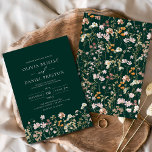 Emerald Green Boho Wildflower Garden Wedding Invitation<br><div class="desc">Immerse your guests in the romance of nature with our Boho Wildflower Garden Wedding Invitation. Inspired by the beauty of untamed blooms, this invitation captures the essence of a free-spirited celebration. The enchanting design features delicate wildflowers dancing amidst lush greenery, setting the perfect tone for your garden wedding. The boho-chic...</div>