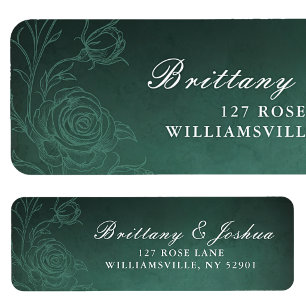 Emerald Green Botanical Rose Garden Return Address