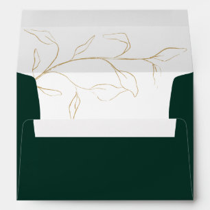 Emerald Green Bridal Shower or Wedding Invitation Envelope