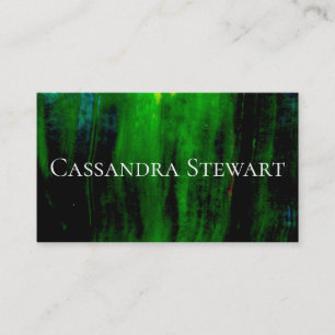 Emerald Green Brushstrokes Paint Bold Business Card