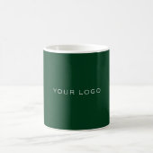 Emerald green business logo rectangular coffee mug (Center)