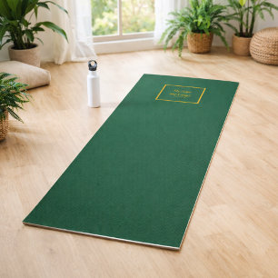 Emerald green business logo studio yoga mat