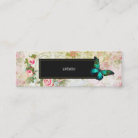 Emerald Green Butterfly on Chic Vintage Collage