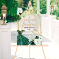 Emerald Green Butterfly Sweet 16 Welcome