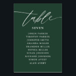 Emerald Green Calligraphy Wedding Seating Chart Table Number<br><div class="desc">Emerald Green Simple Calligraphy Rustic Wedding Seating Chart Table Number</div>