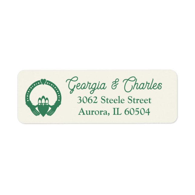 Emerald Green Celtic Knot Claddagh Wedding (Front)