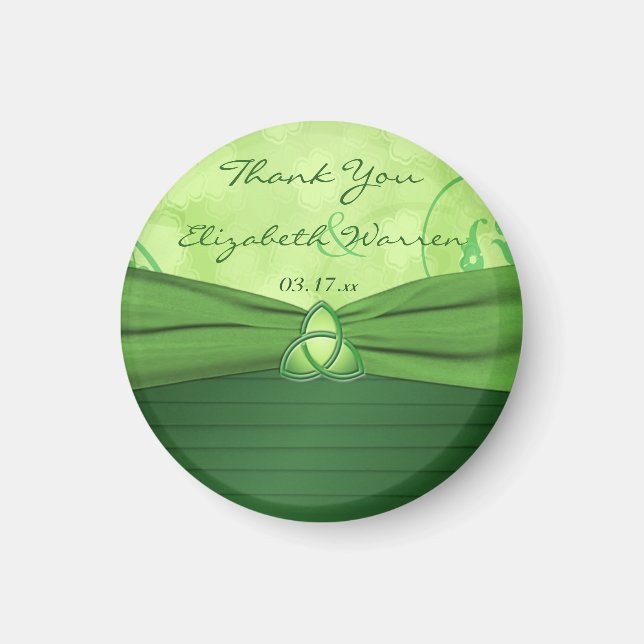 Emerald Green Celtic Loveknot Wedding Favour Magne Magnet (Front)