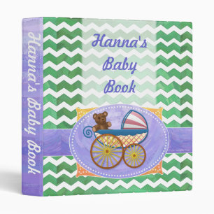 Emerald Green Chevron Baby Shower Binder