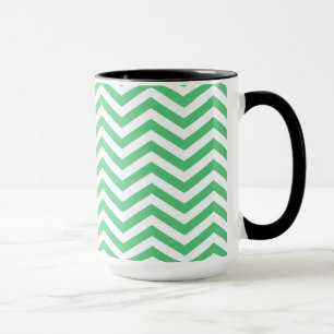 Emerald Green Chevron; Chalkboard Mug