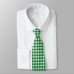 Emerald Green Classic Gingham Check Pattern Tie