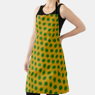 Emerald Green Clover Ribbon by Kenneth Yoncich Apron
