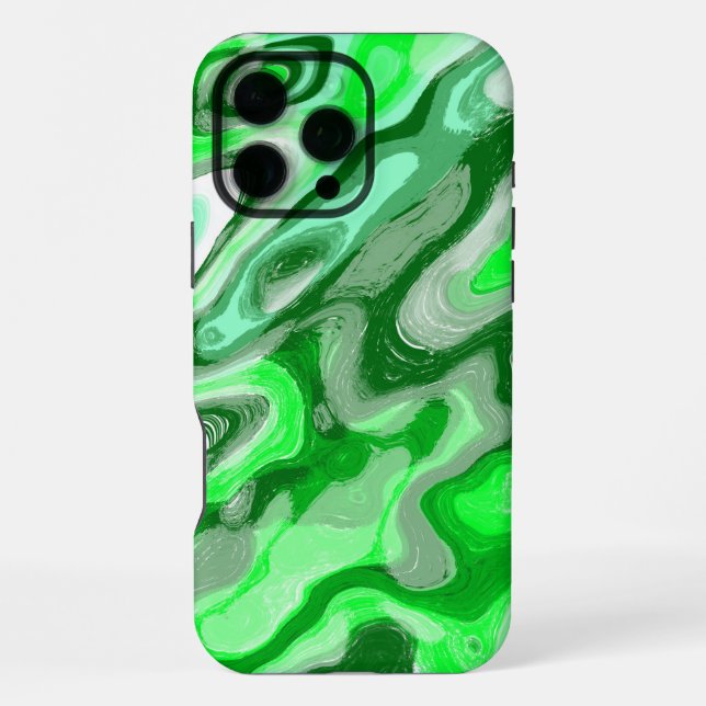 Emerald Green Colourful Abstract Marble Liquid Tex iPhone Case (Back)